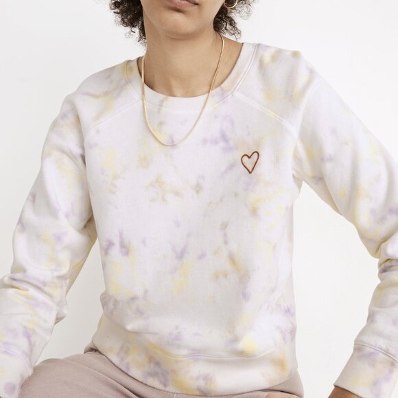 Madewell Heart Embroidered Sweatshirt in Tie-Dye - Picture 2 of 5